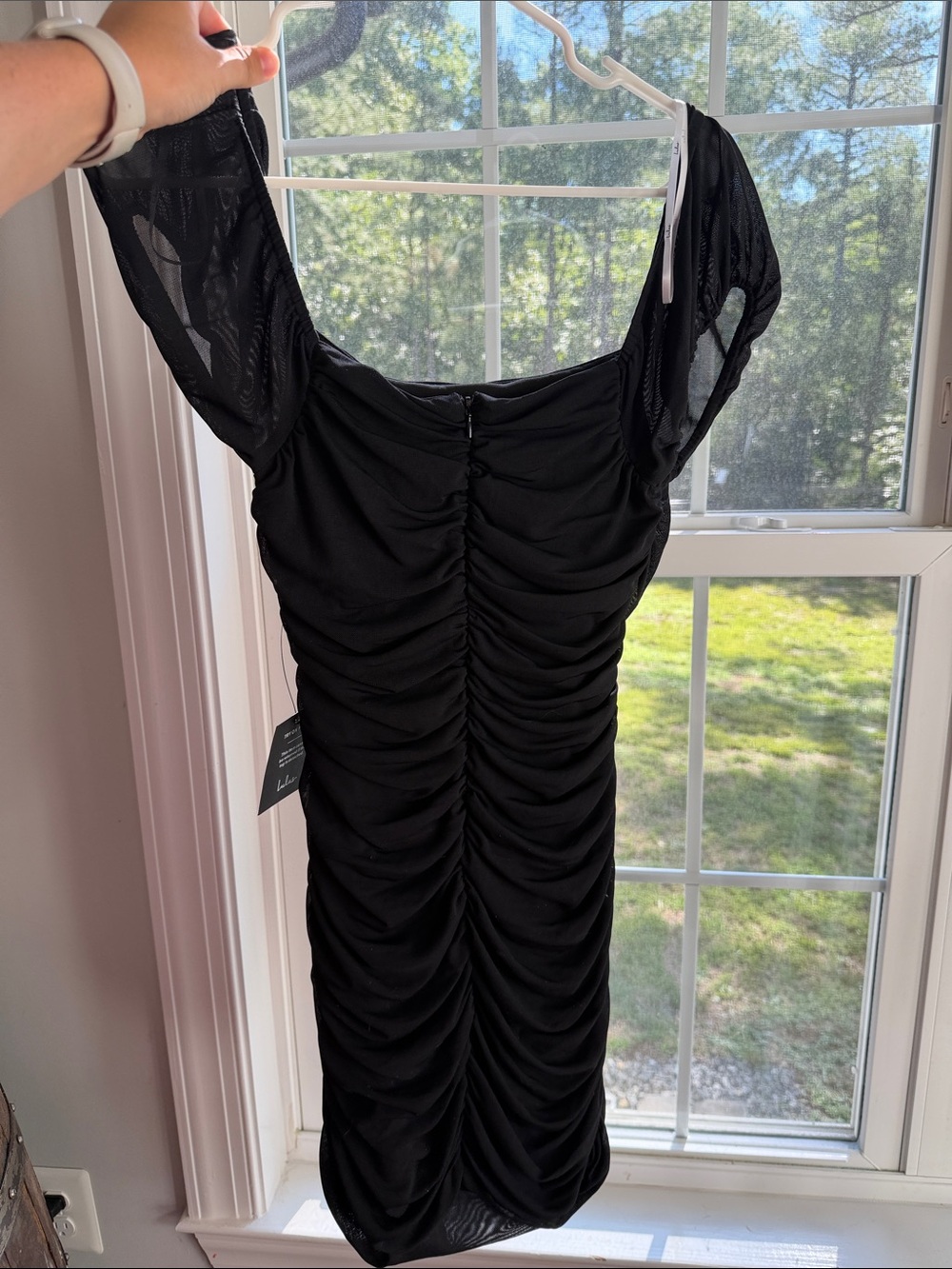 Lulu's Black Ruched Mini Dress - Picture 7 of 7